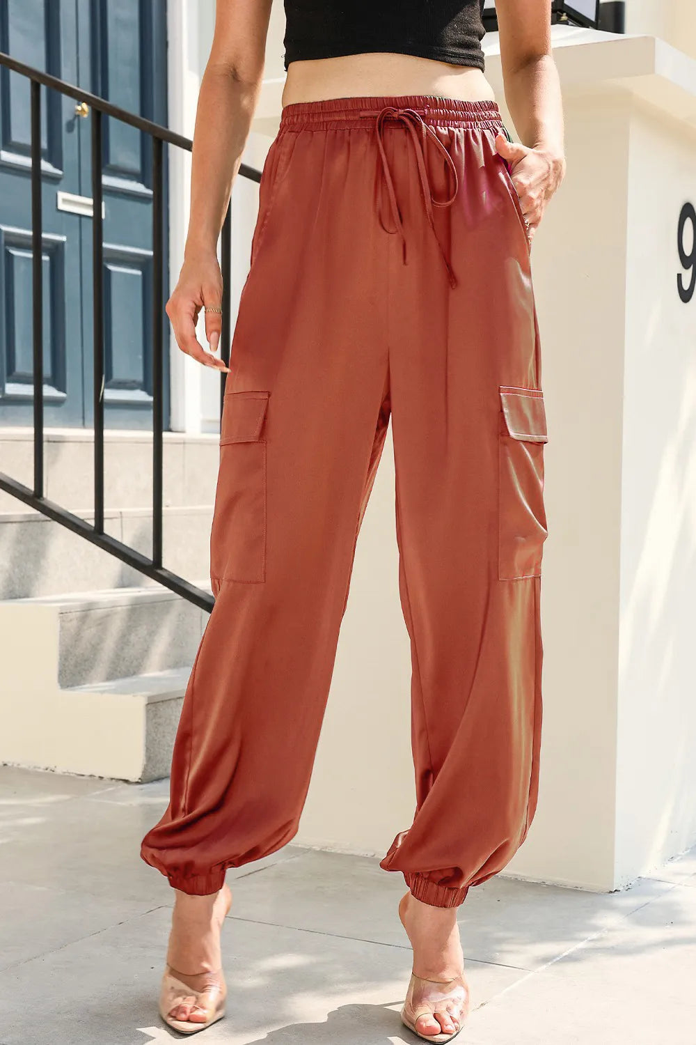 Long Tie Waist Pocketed Pants – Trendsi | ClozArt