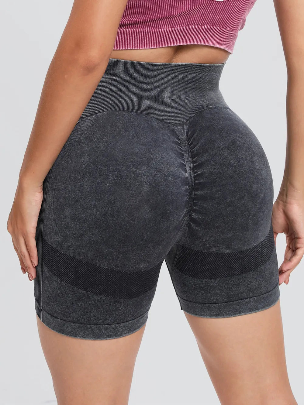Washed High Waist Active Shorts – Trendsi | ClozArt