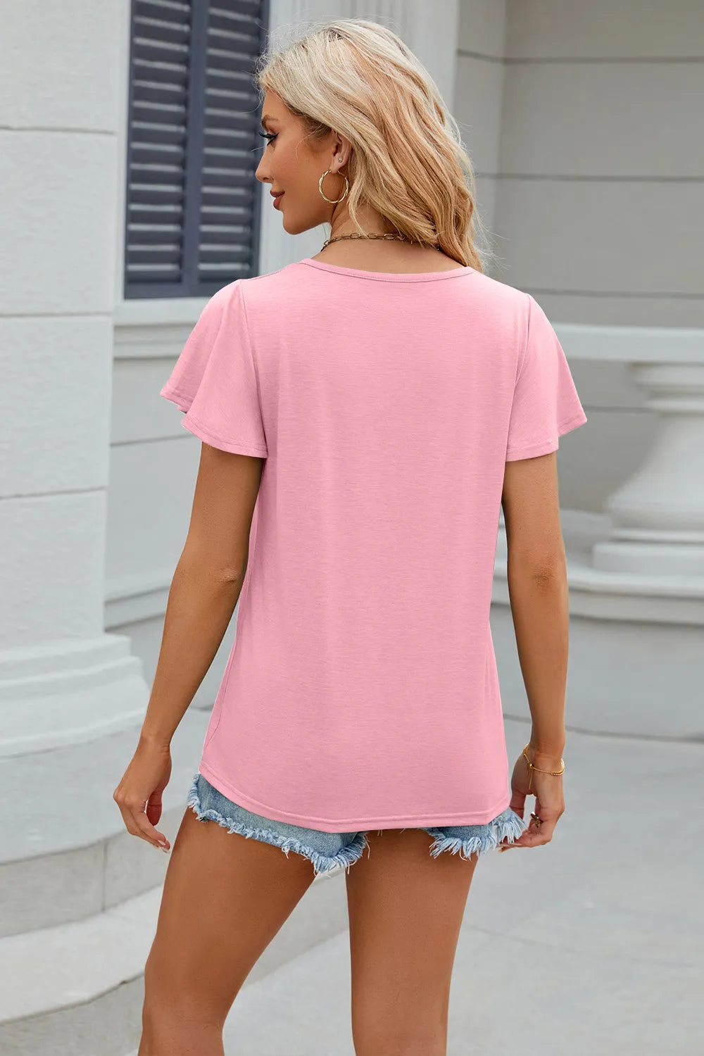 V-Neck Short Sleeve T-Shirt – Trendsi | ClozArt