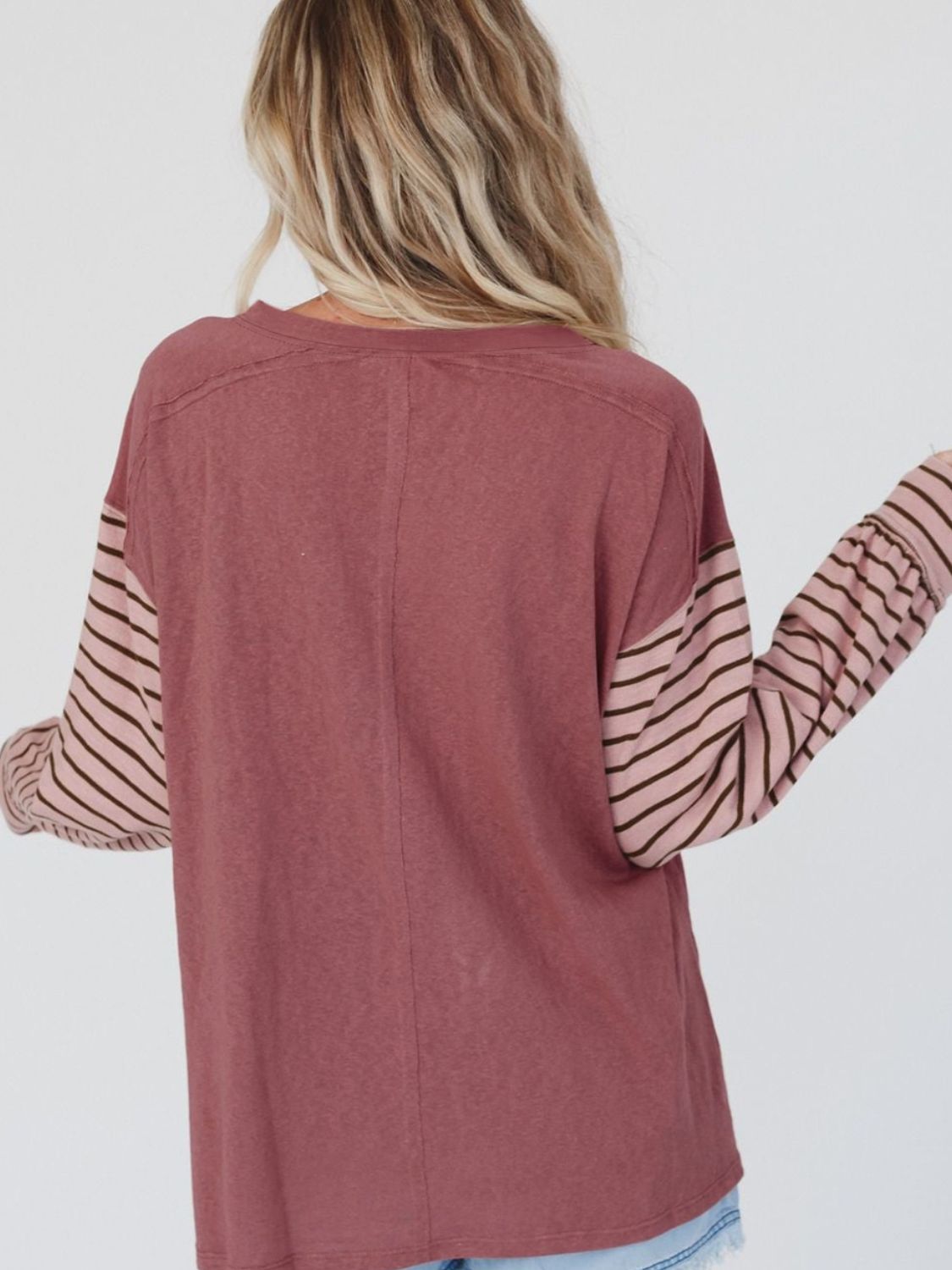 Round Neck Color Block Dropped Shoulder T-Shirt – Trendsi | ClozArt