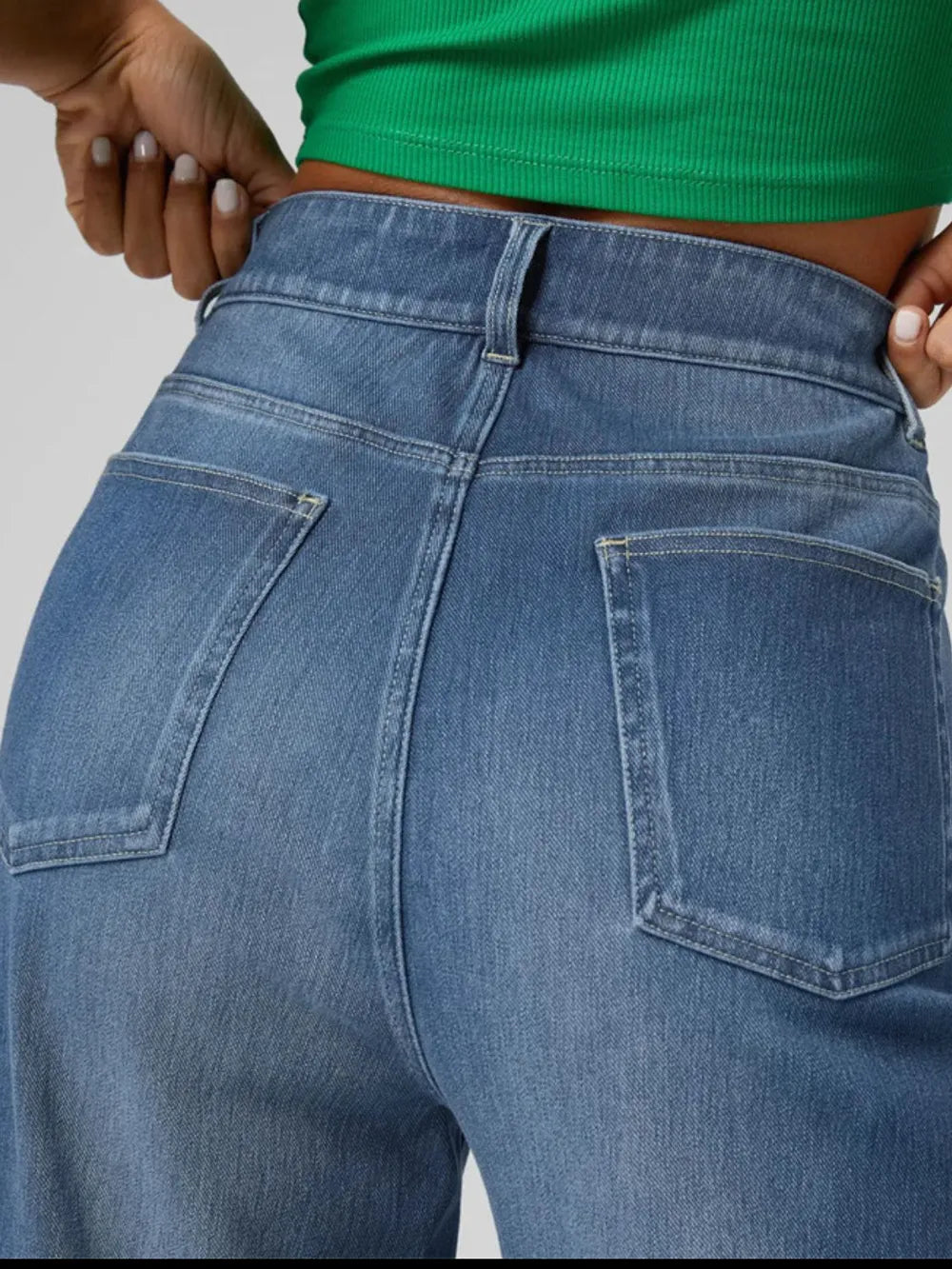 High Rise Rolled Straight Leg Jeans – Trendsi | ClozArt