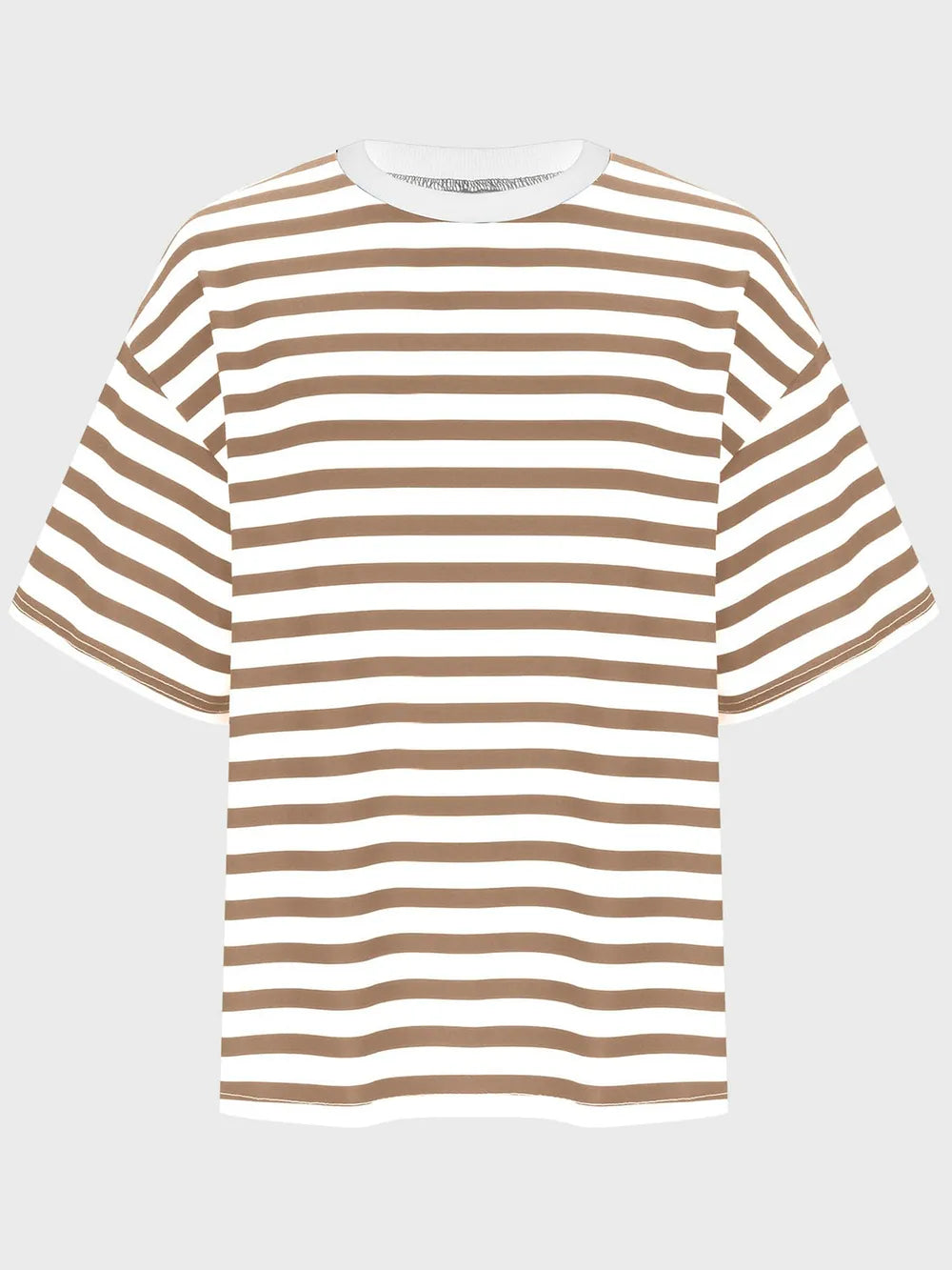 Striped Round Neck Half Sleeve T-Shirt – Trendsi | ClozArt