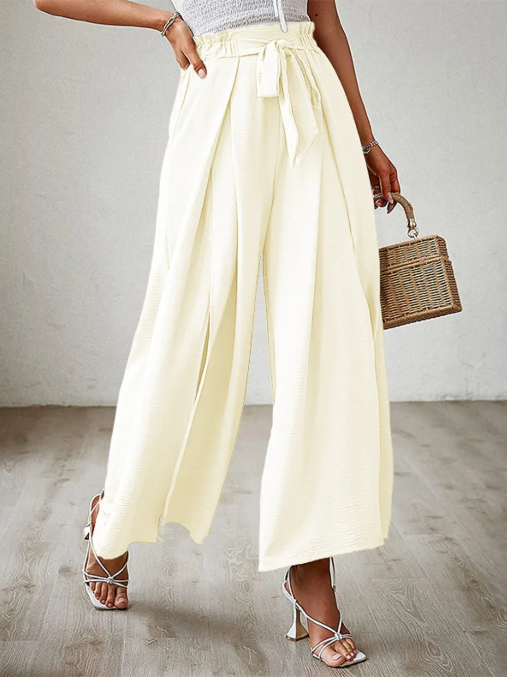 Tied Slit Wide Leg Pants – Trendsi | ClozArt