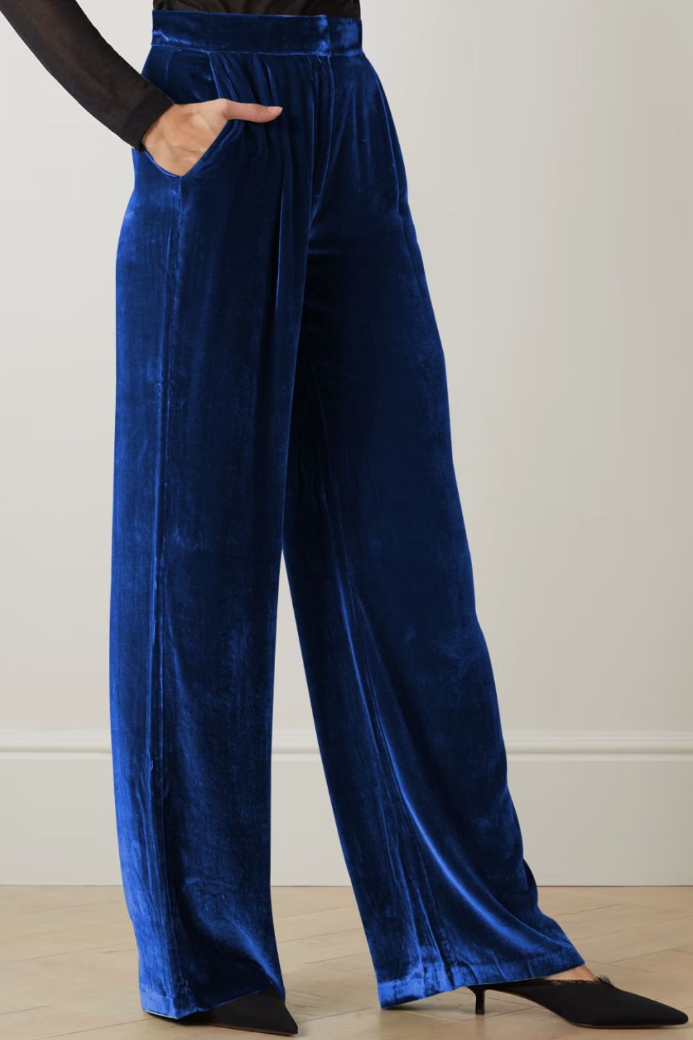 Loose Fit High Waist Long Pants with Pockets – Trendsi | ClozArt