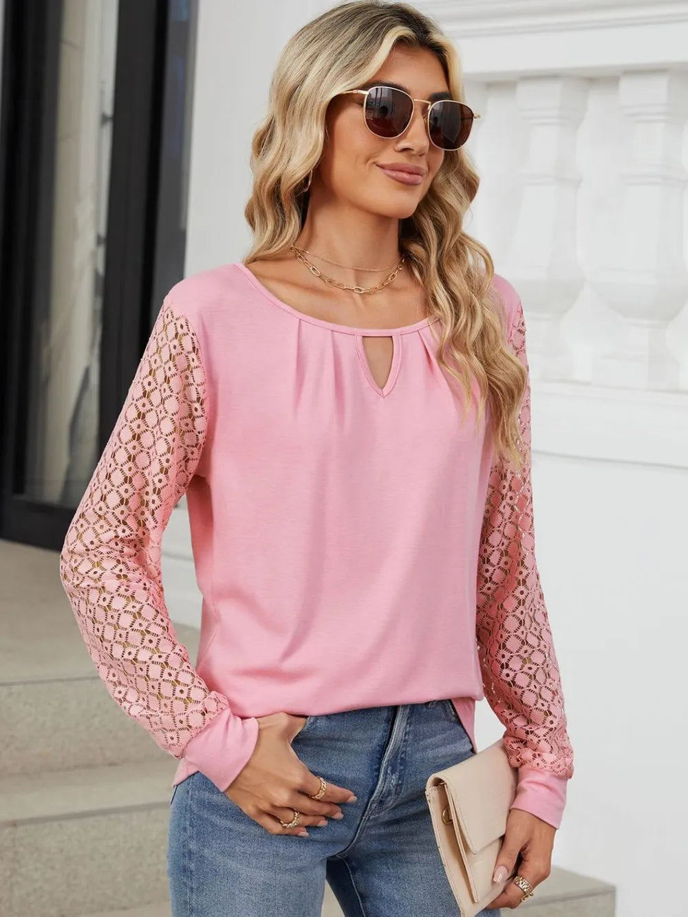 Cutout Round Neck Long Sleeve T-Shirt – Trendsi | ClozArt