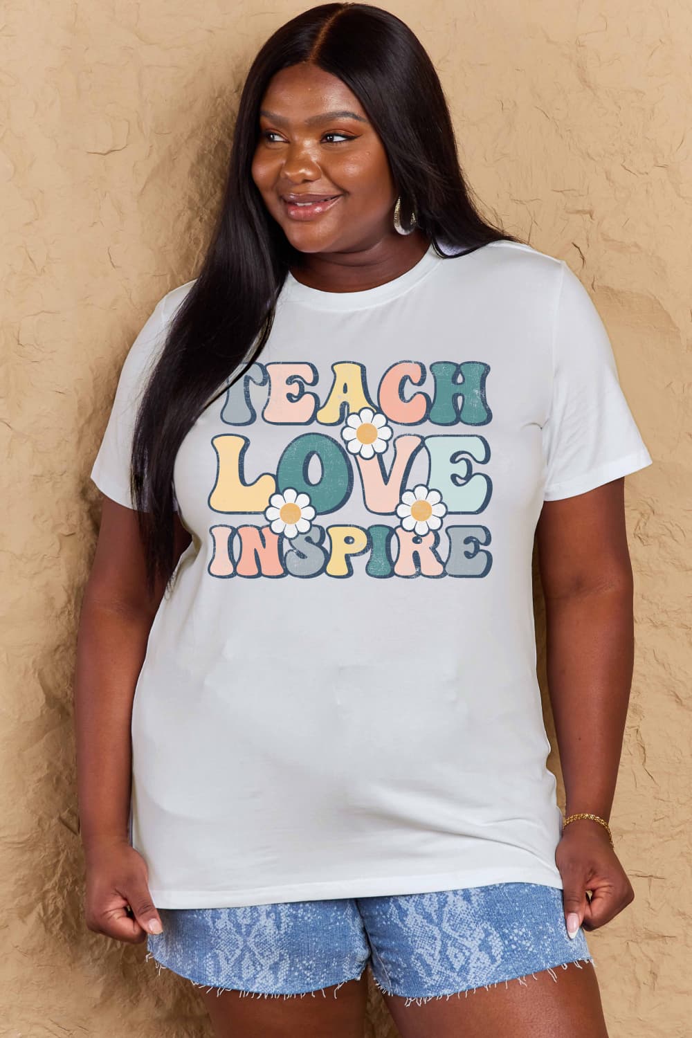 Simply Love Full Size TEACH LOVE INSPIRE Graphic Cotton T-Shirt – Trendsi | ClozArt