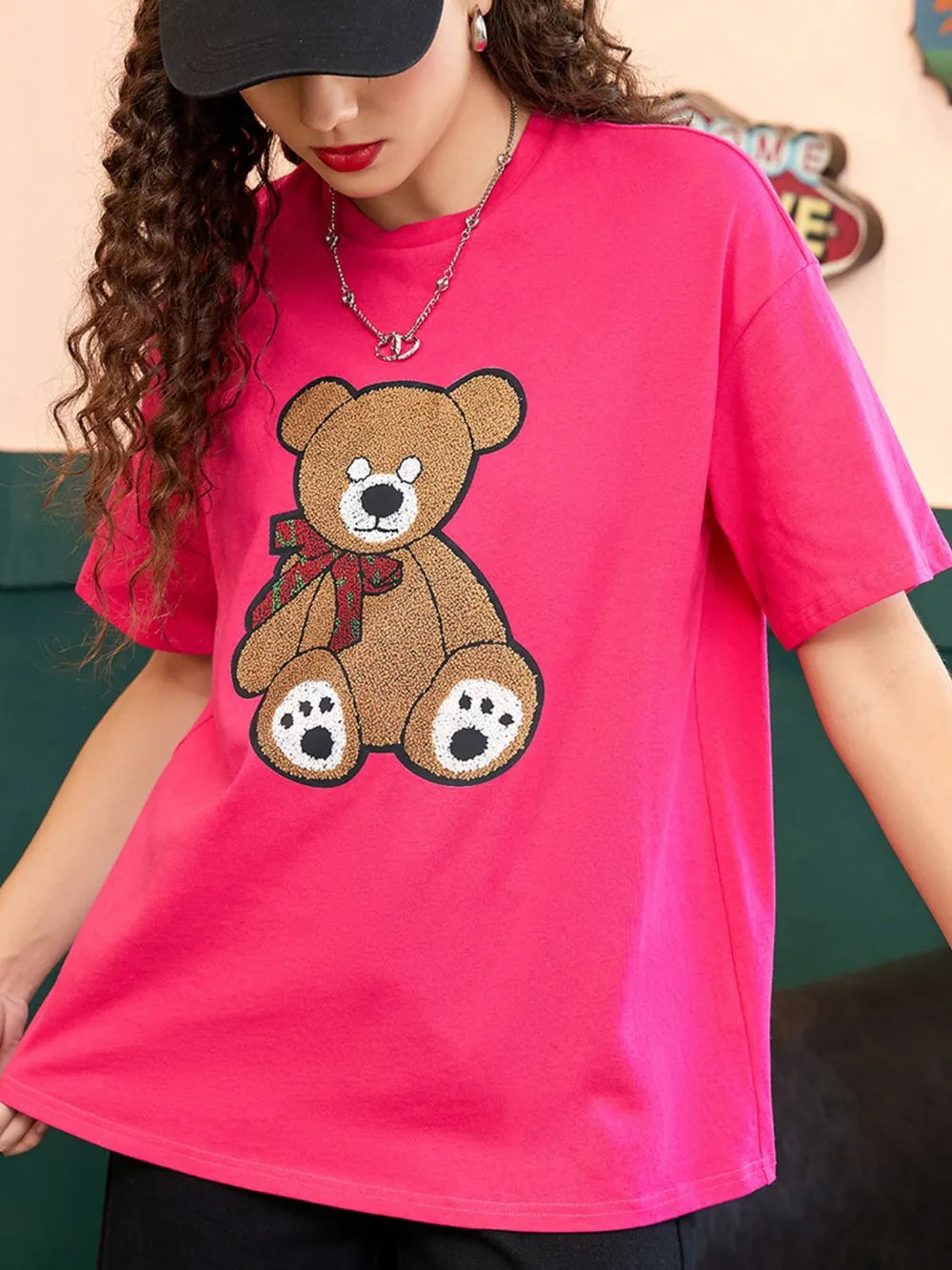 Letter Graphic Round Neck Half Sleeve T-Shirt – Trendsi | ClozArt