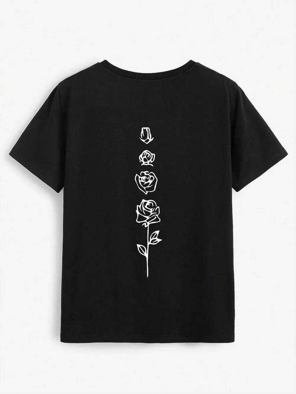 Rose Round Neck Short Sleeve T-Shirt – Trendsi | ClozArt