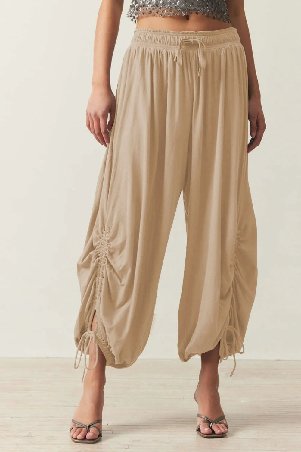 Drawstring Ruched Pants – Trendsi | ClozArt