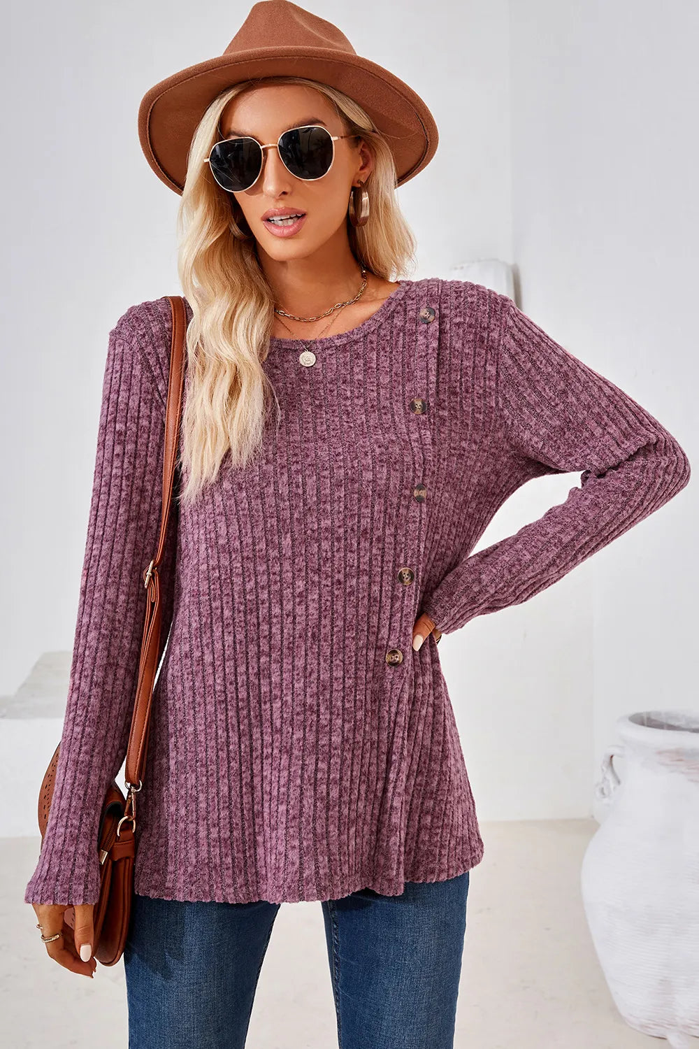 Round Neck Long Sleeve T-Shirt – Trendsi | ClozArt