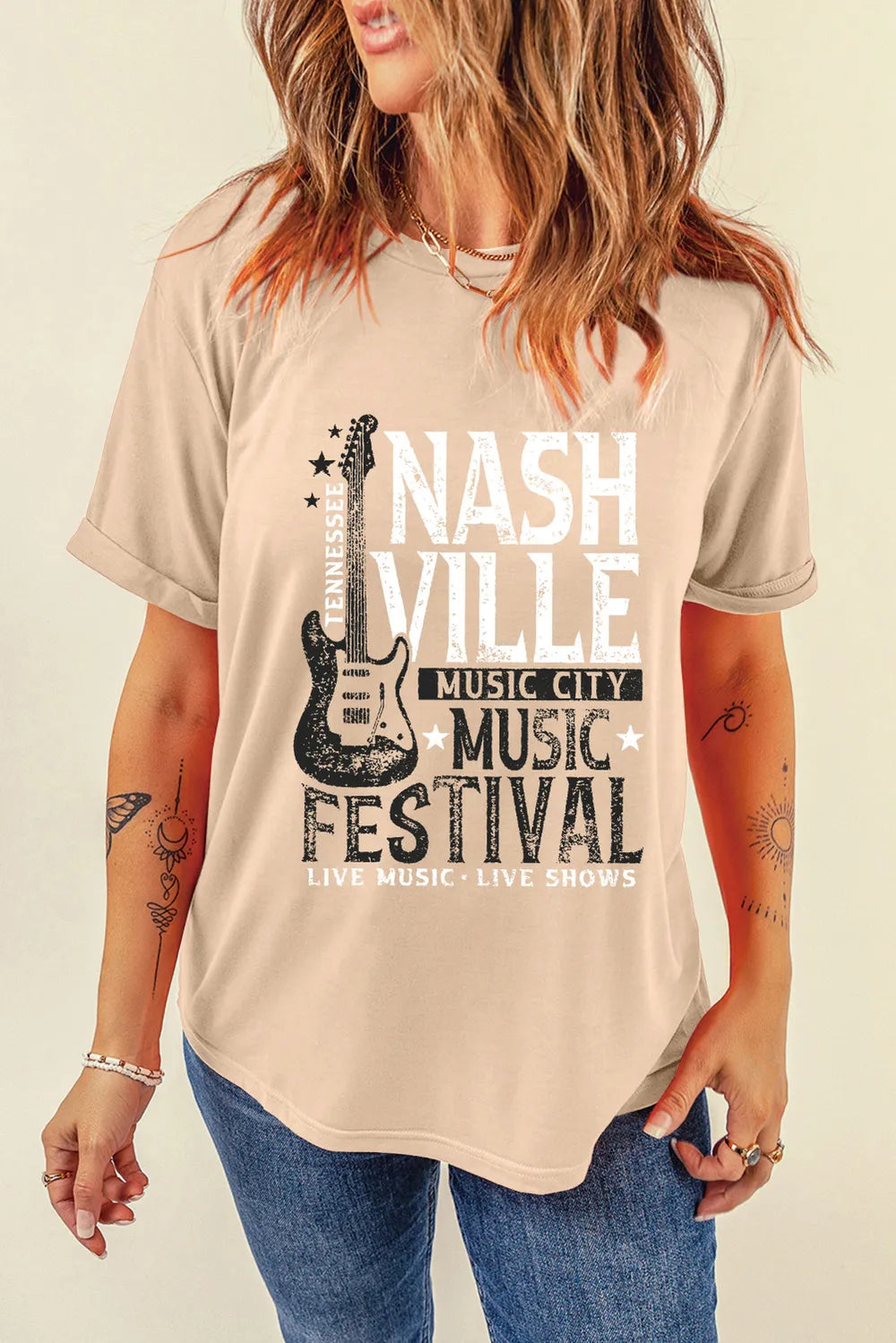 Letter Graphic Round Neck Short Sleeve T-Shirt – Trendsi | ClozArt
