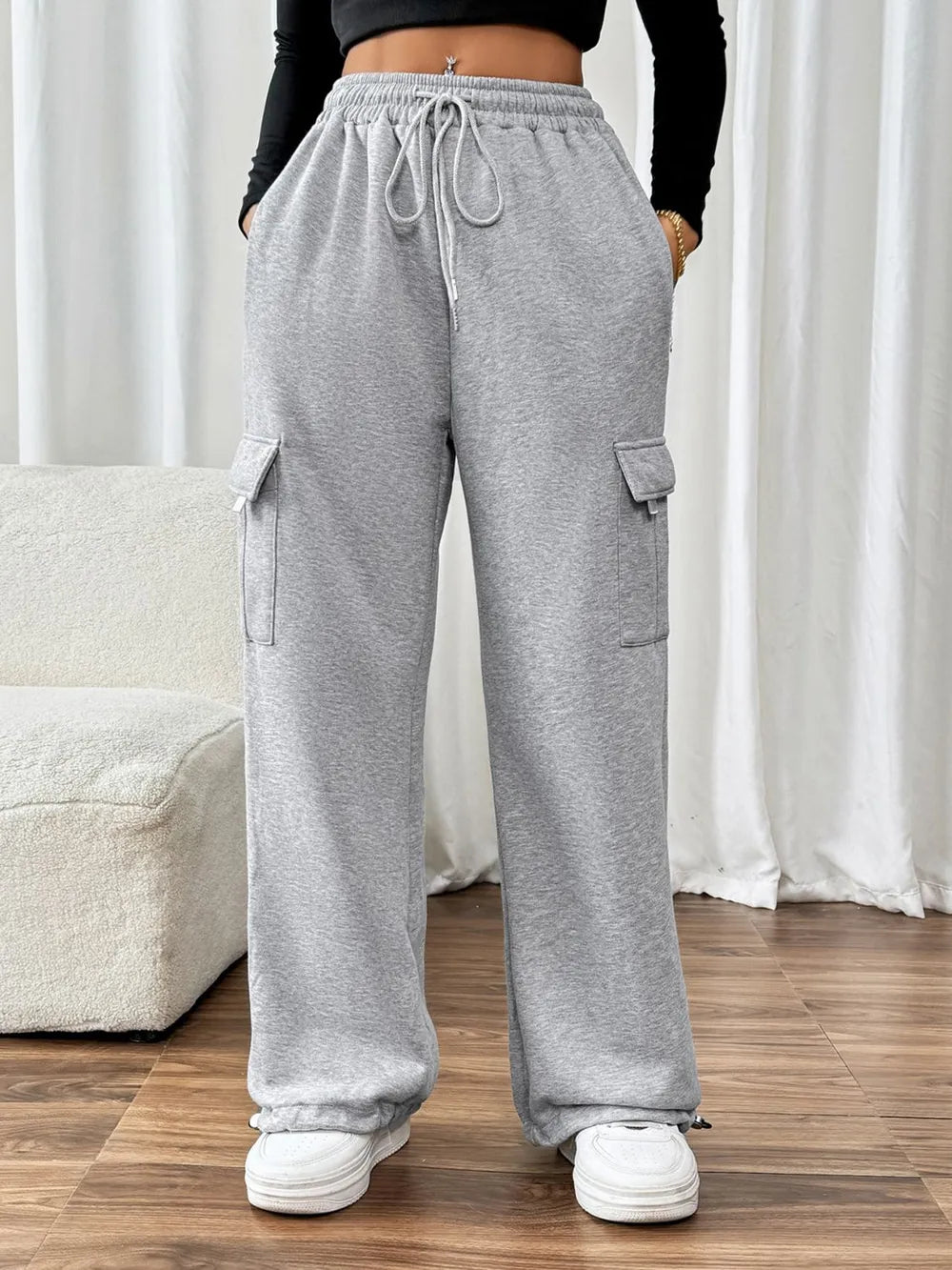 Perfee Drawstring Elastic Waist Joggers with Pockets – Trendsi | ClozArt