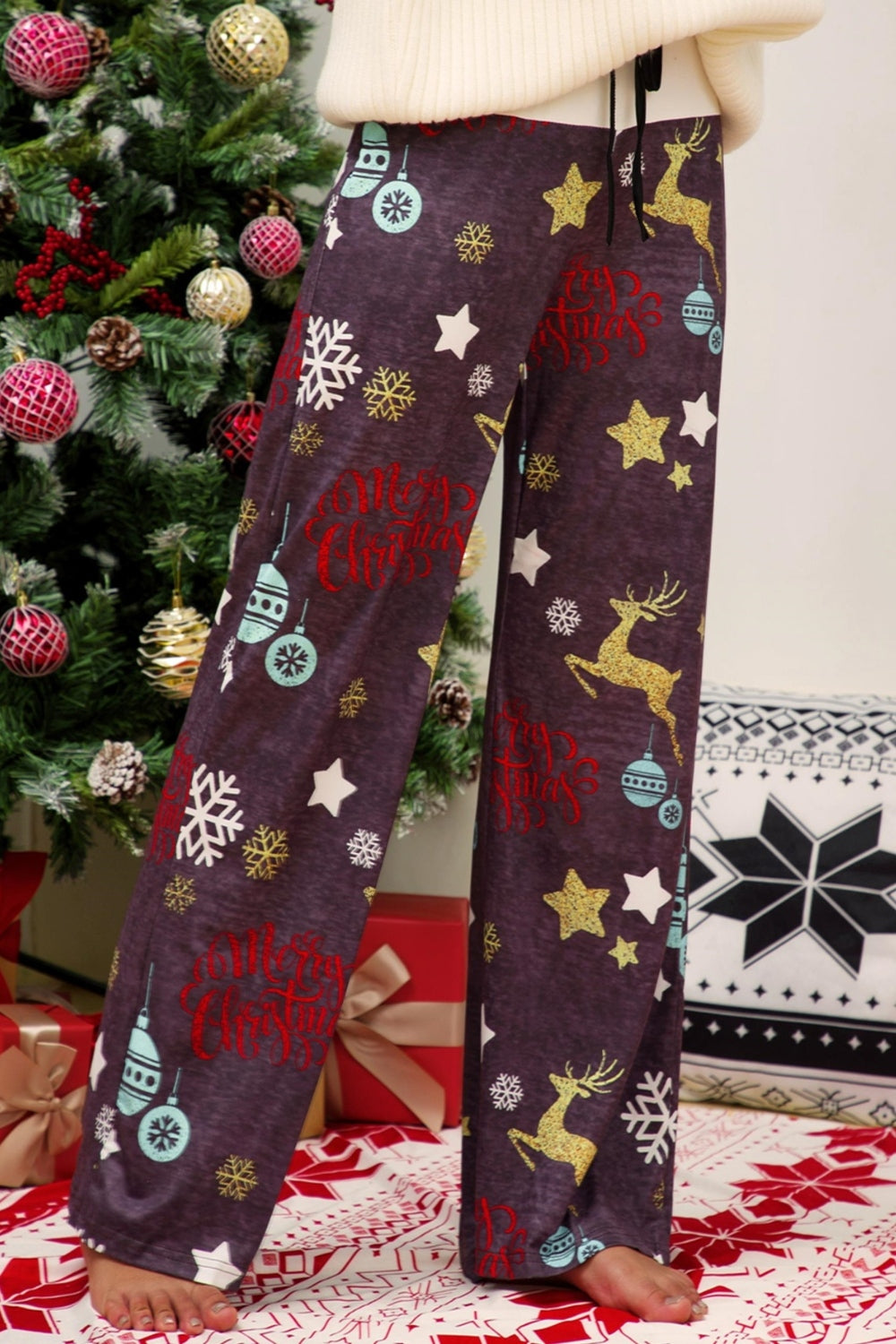 Christmas Straight Leg Pants – Trendsi | ClozArt
