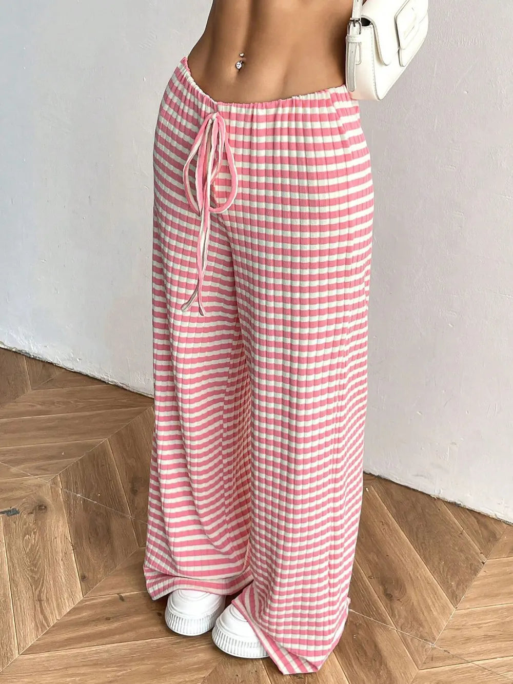 Tied Striped Wide Leg Pants – Trendsi | ClozArt