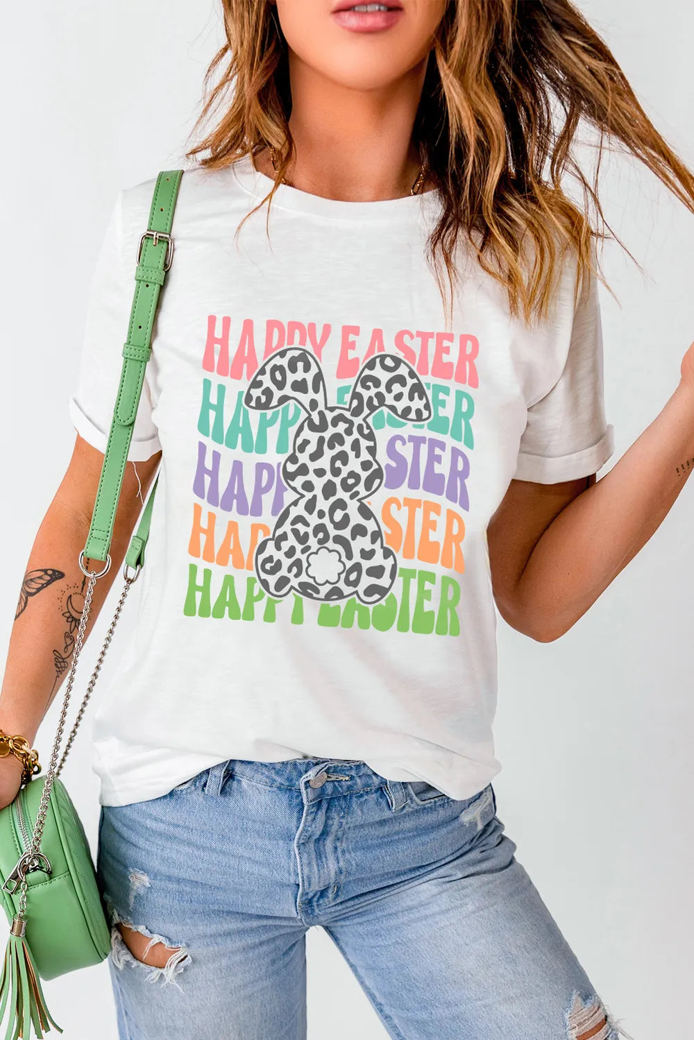 HAPPY EASTER Round Neck Short Sleeve T-Shirt – Trendsi | ClozArt