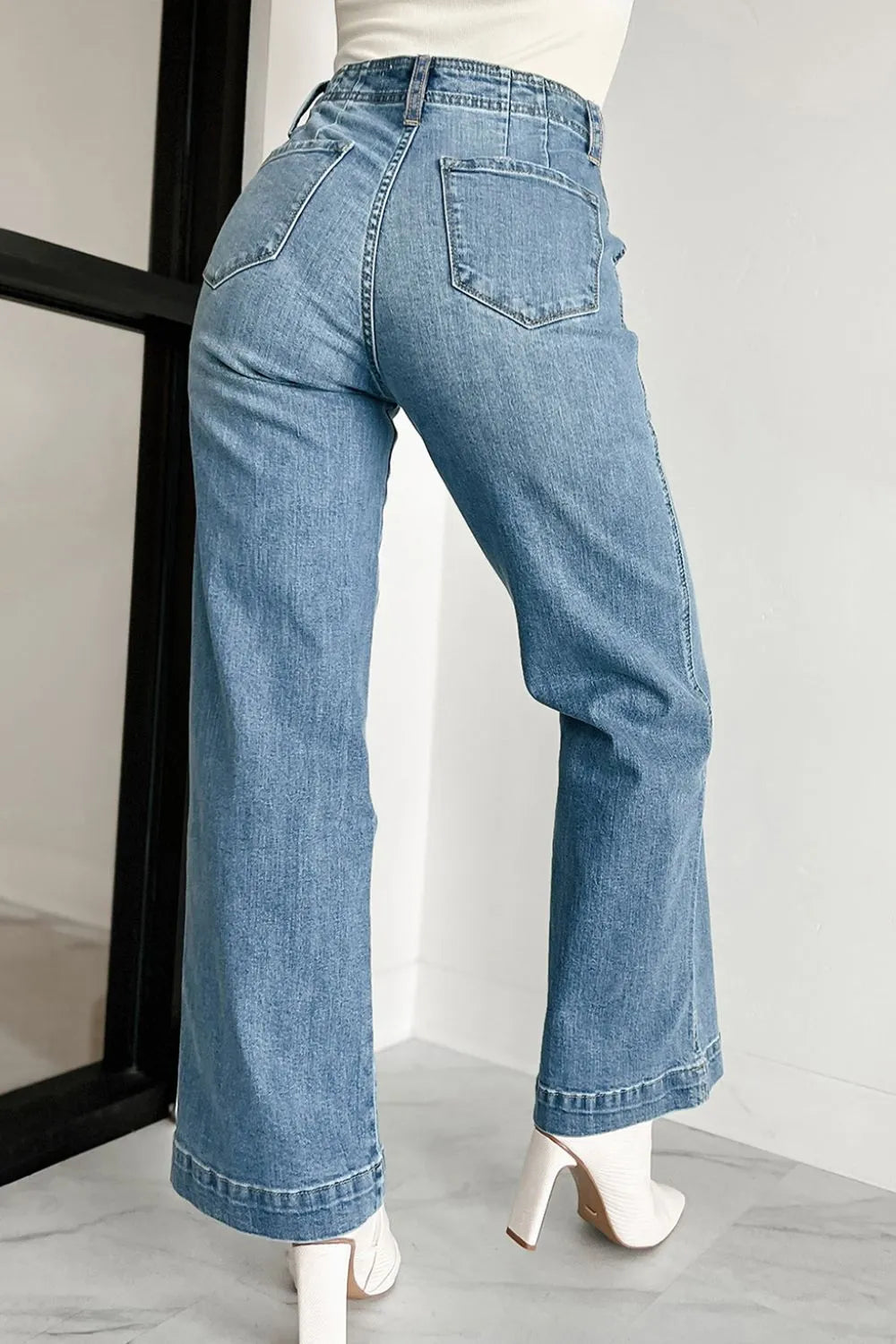 Button Fly High Waist Jeans – Trendsi | ClozArt