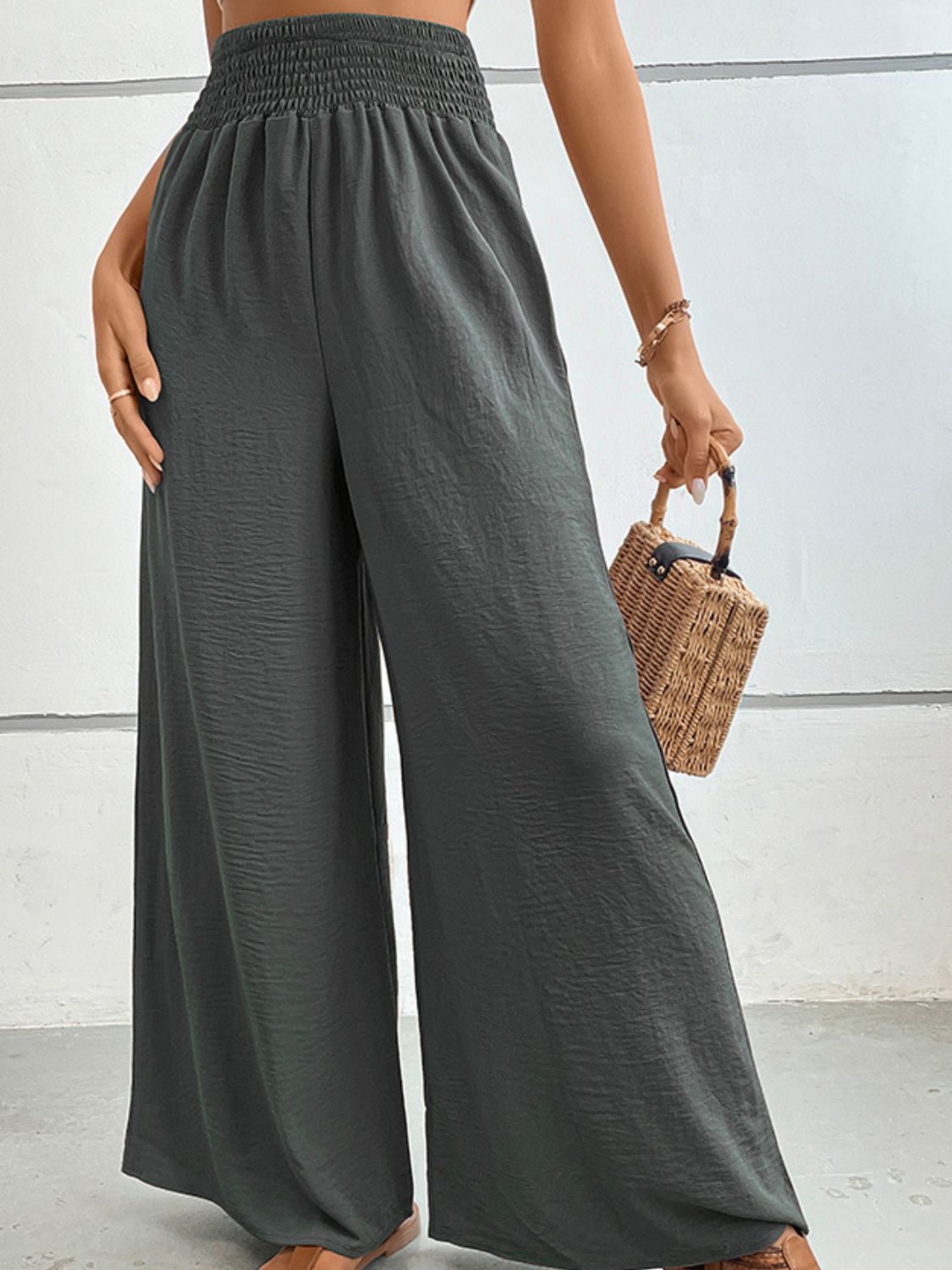 Perfee Wide Waistband Relax Fit Long Pants – Trendsi | ClozArt