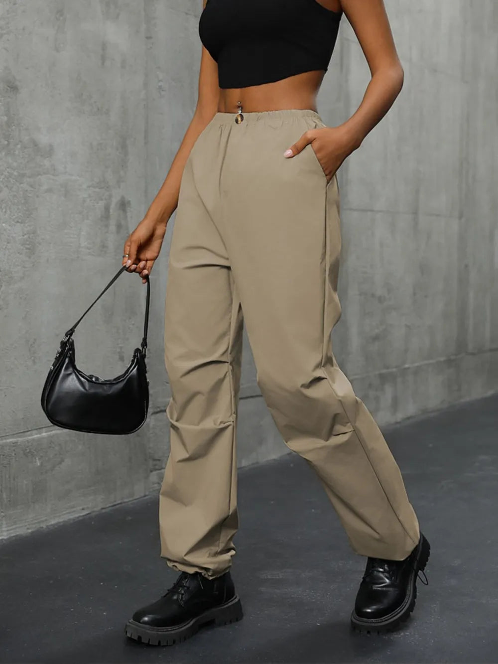 Perfee Pocketed Elastic Waist Pants – Trendsi | ClozArt