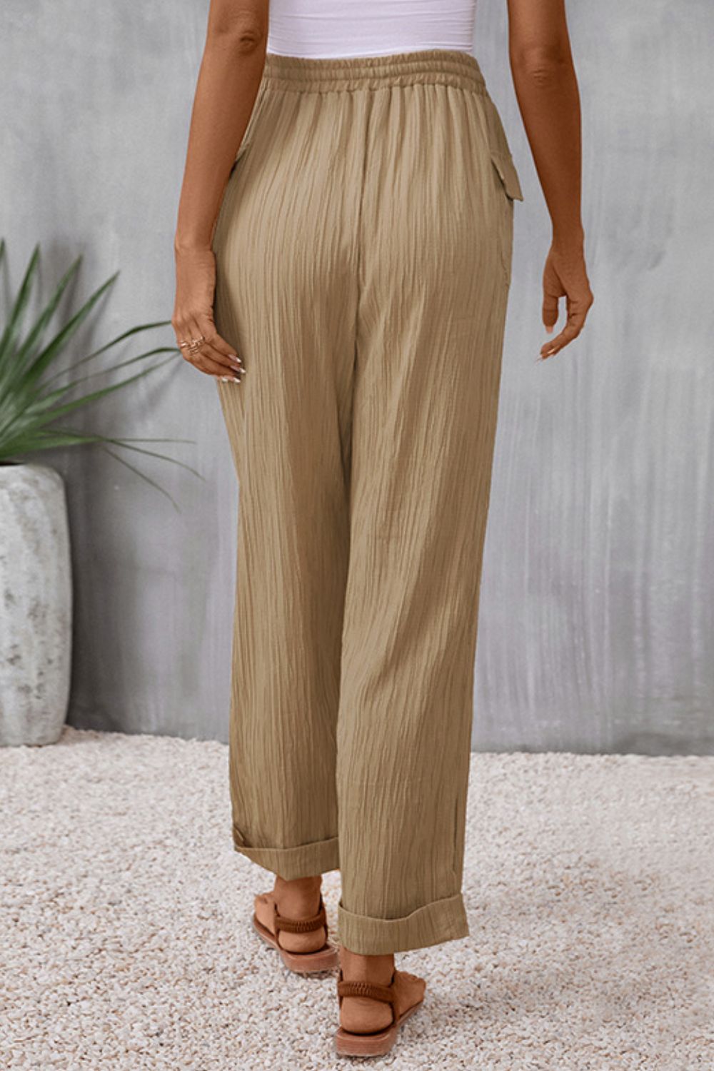 Perfee Tie Waist Pocketed Long Pants – Trendsi | ClozArt