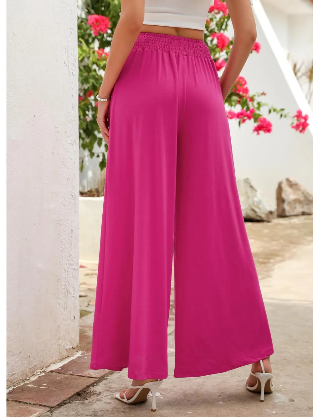 Pocketed Elastic Waist Wide Leg Pants – Trendsi | ClozArt