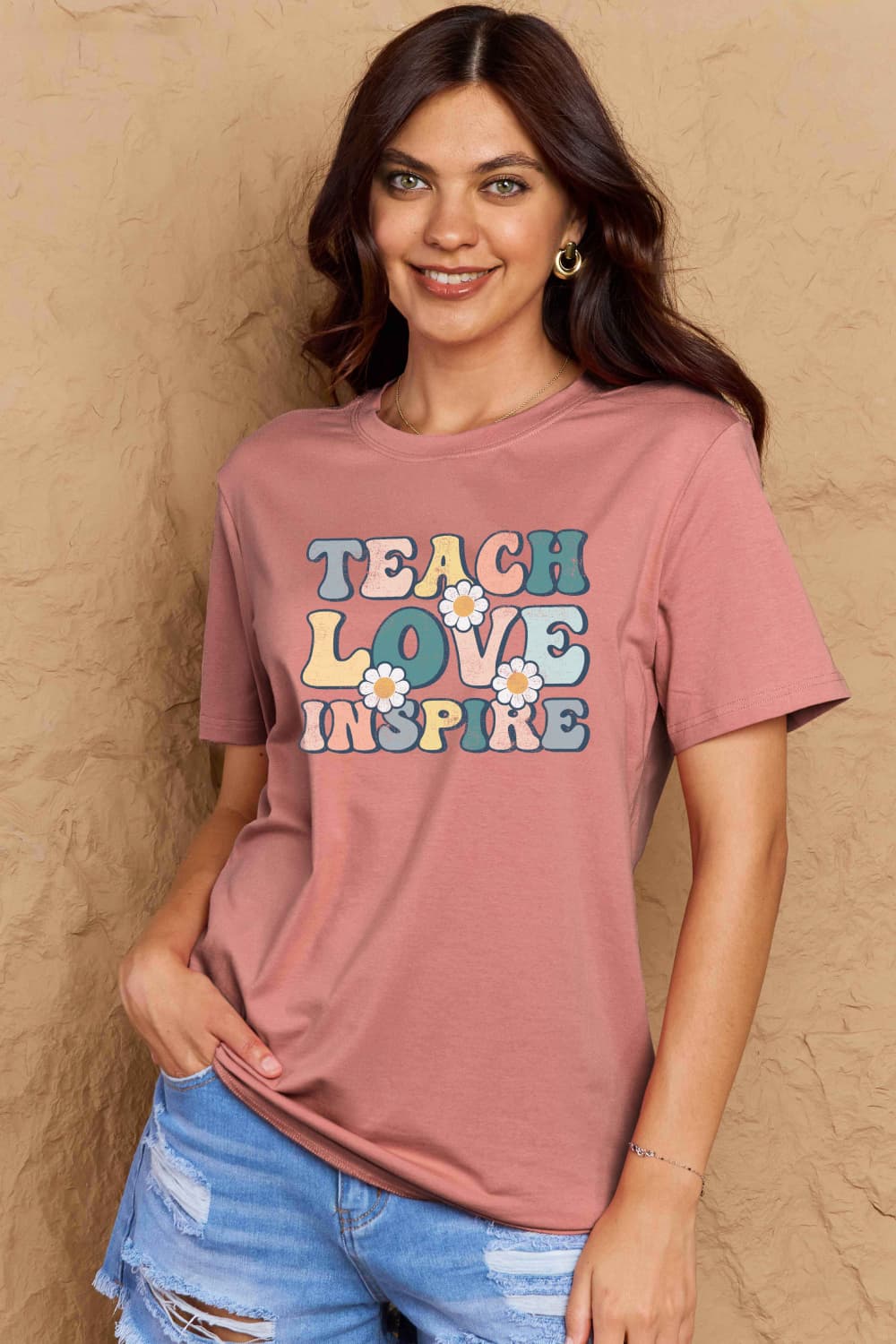 Simply Love Full Size TEACH LOVE INSPIRE Graphic Cotton T-Shirt – Trendsi | ClozArt