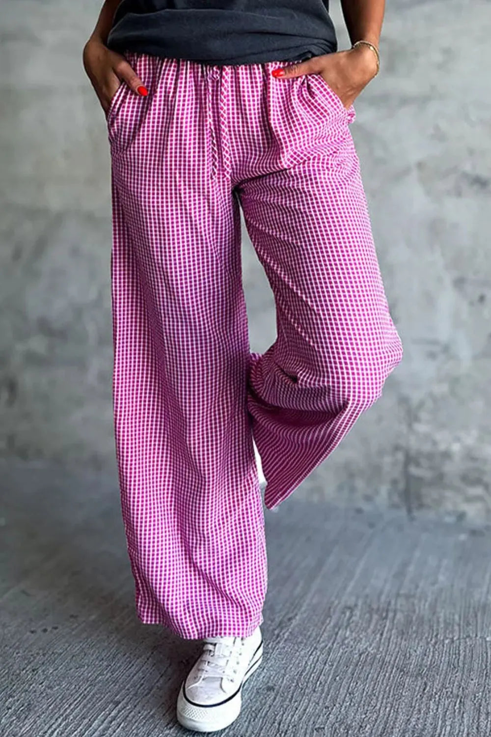 Plaid Wide Leg Pants with Pockets – Trendsi | ClozArt