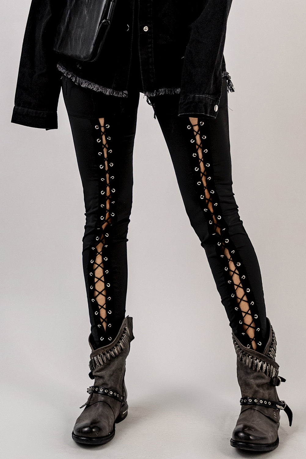 Grommet Lace Up Leggings – Trendsi | ClozArt