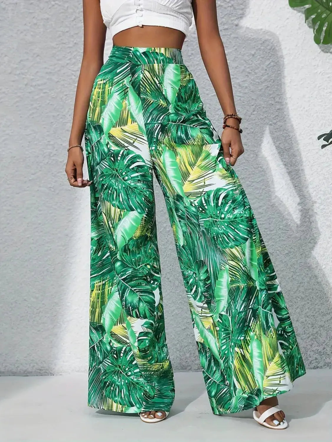 Printed High Waist Wide Leg Pants – Trendsi | ClozArt