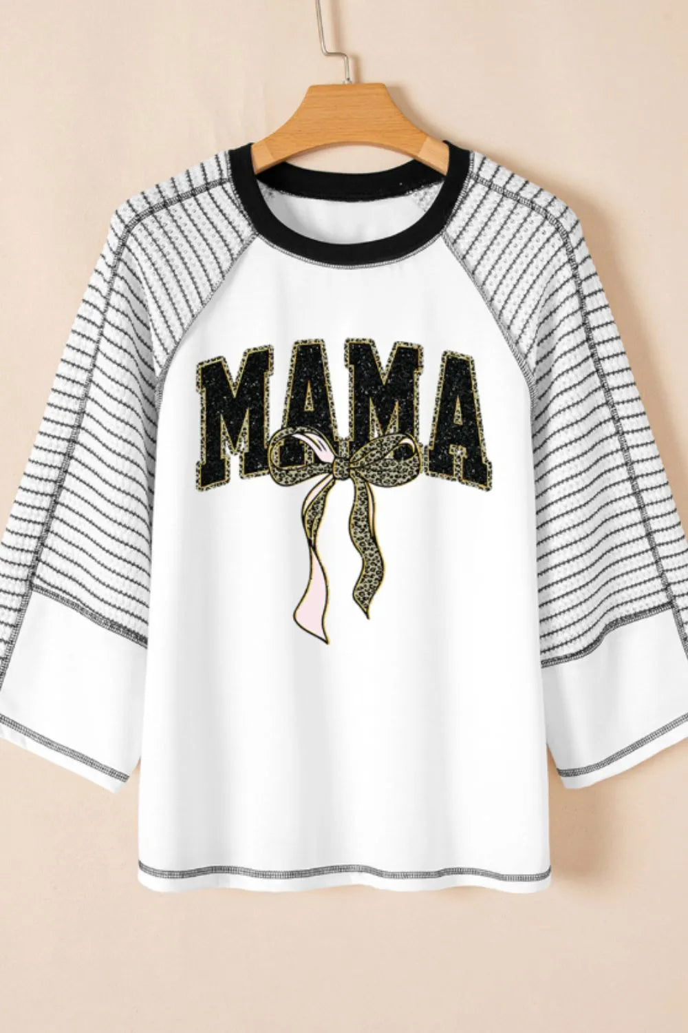 MAMA Leopard Graphic Contrast Stitching T-Shirt – Trendsi | ClozArt