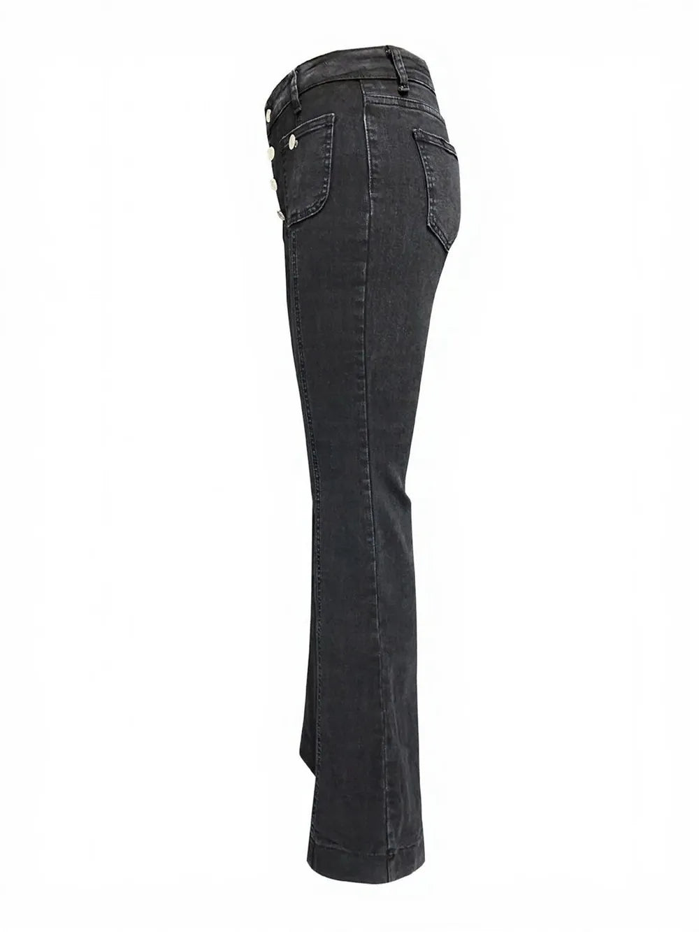 Button Fly High Waist Flare Jeans – Trendsi | ClozArt