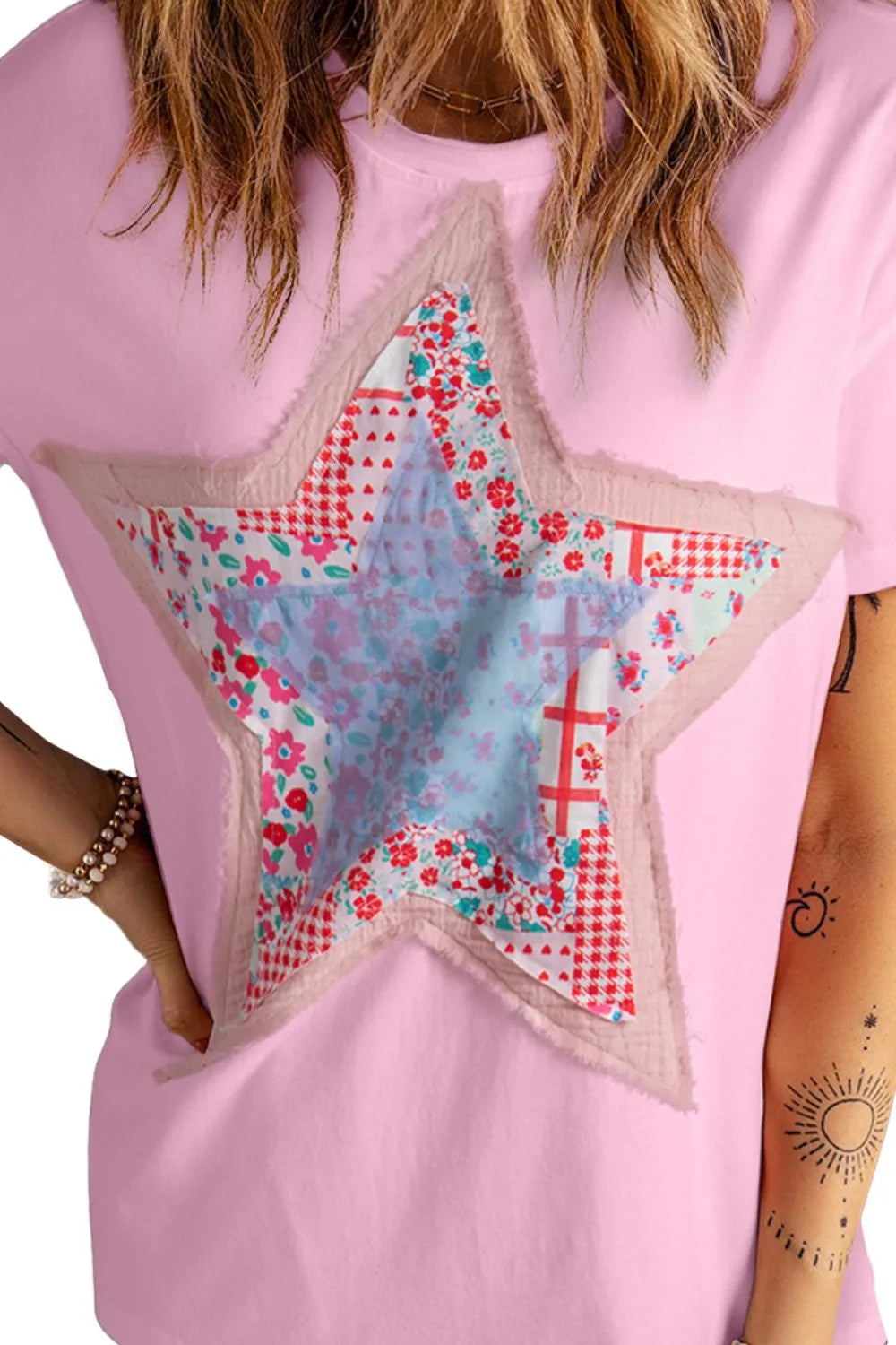 Star Round Neck Short Sleeve T-Shirt – Trendsi | ClozArt