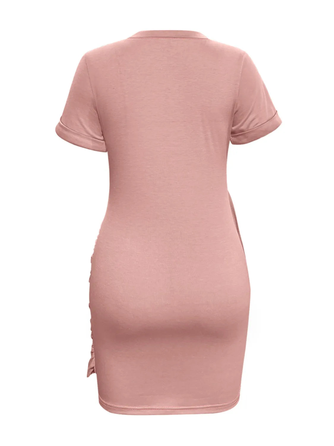 Round Neck Short Sleeve Mini Tee Dress – Trendsi | ClozArt