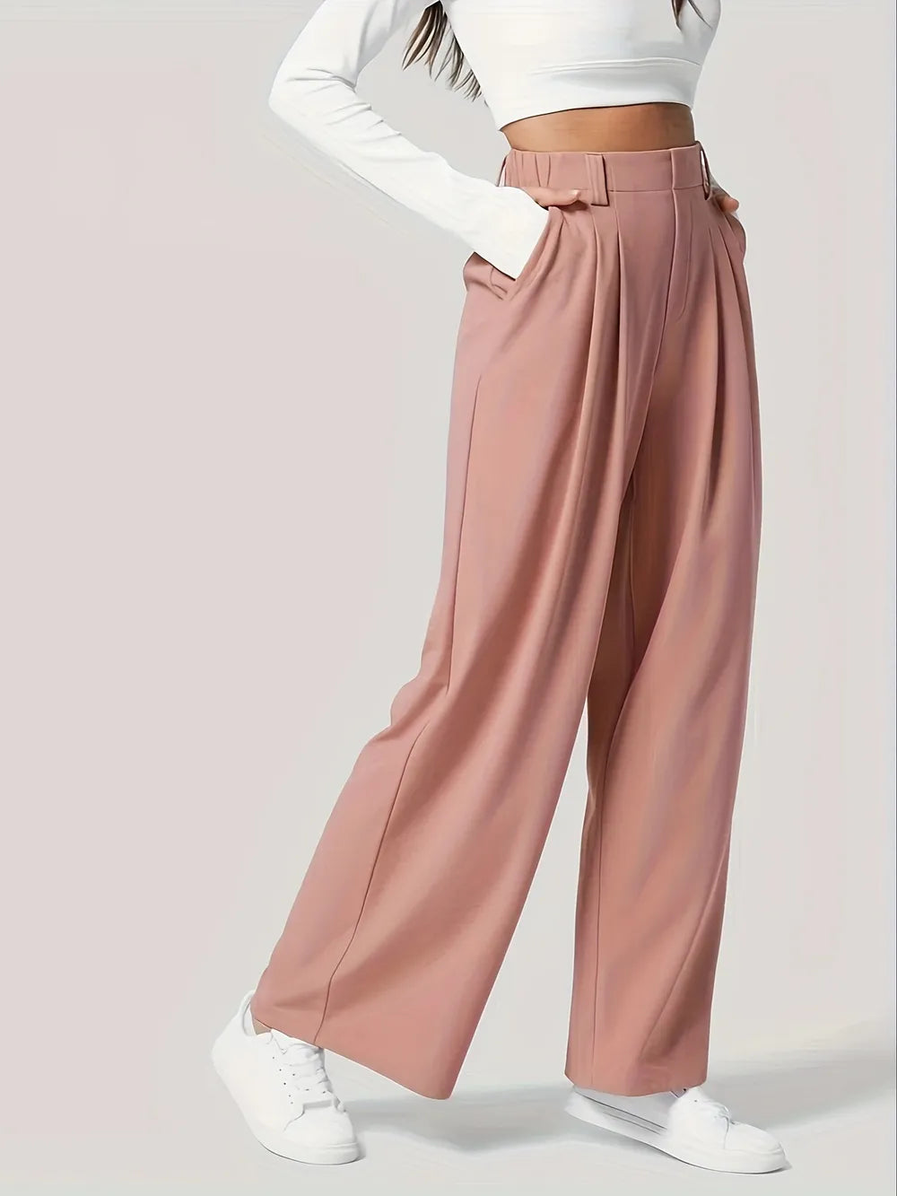 Wide Leg Pants with Pockets – Trendsi | ClozArt