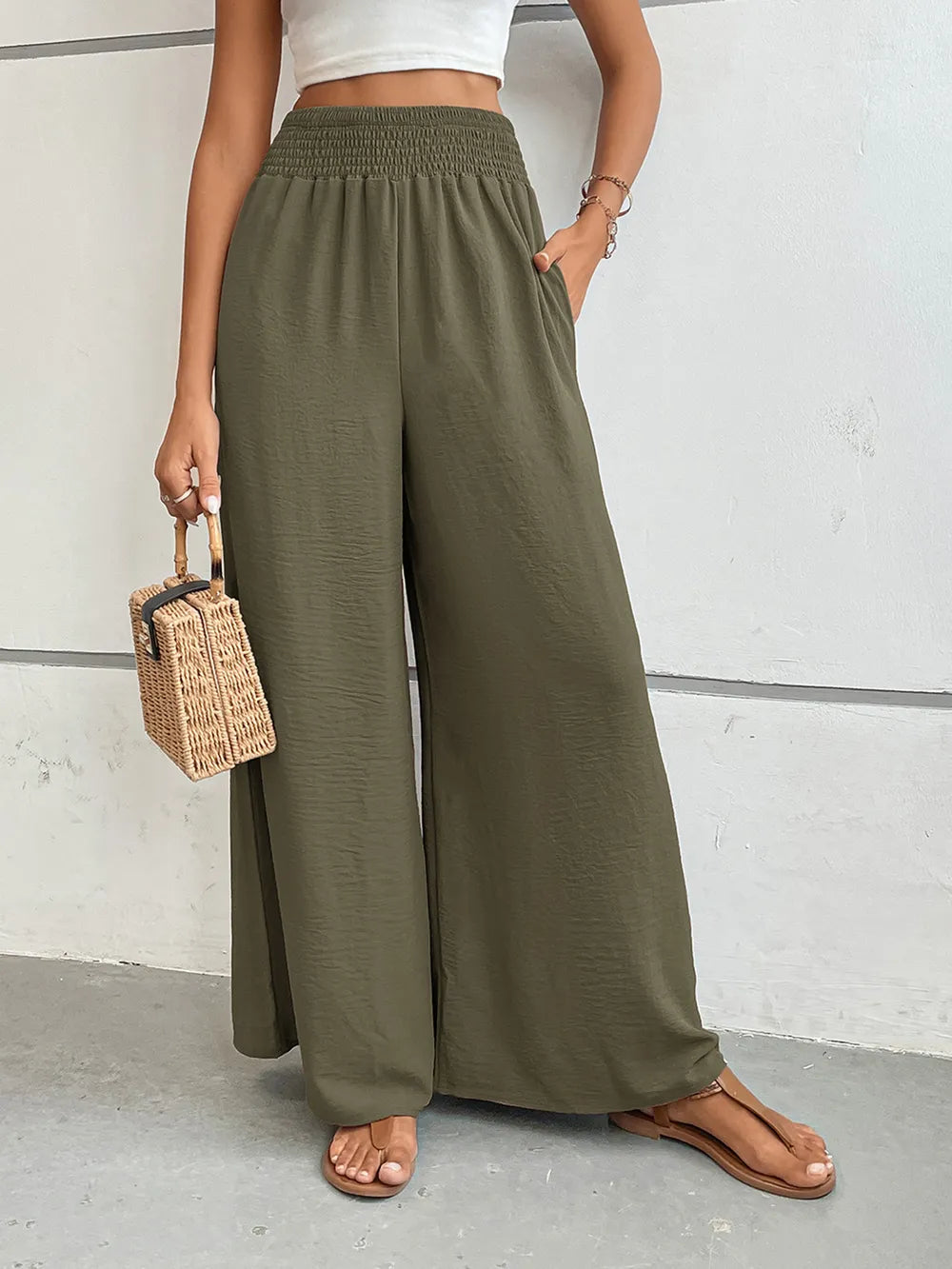 Perfee Wide Leg Pants with Pockets – Trendsi | ClozArt