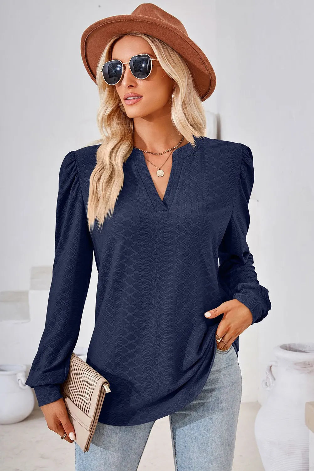 Notched Long Sleeve T-Shirt – Trendsi | ClozArt