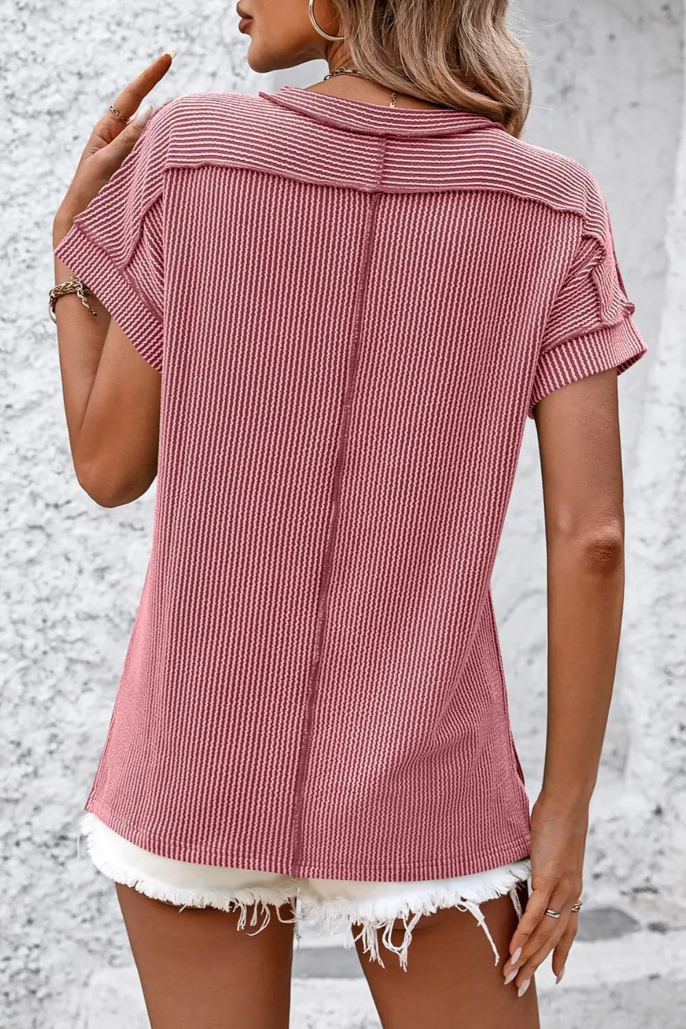 Mandy Striped Round Neck Short Sleeve T-Shirt – Trendsi | ClozArt
