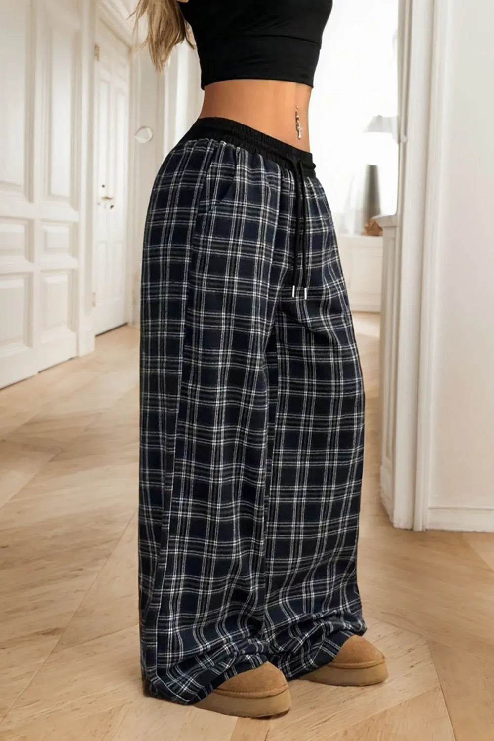 Plaid Wide Leg Pants – Trendsi | ClozArt