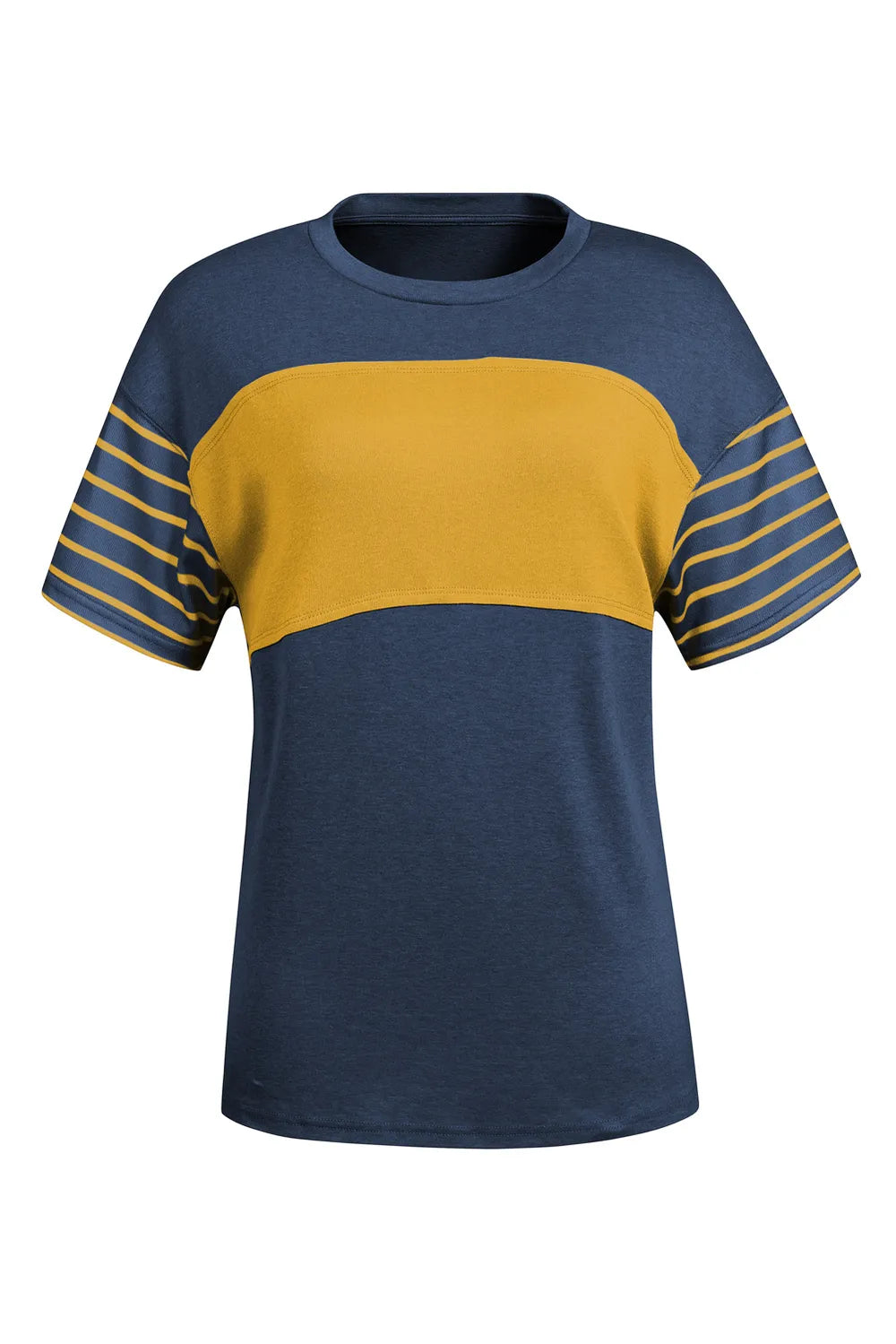 Striped Round Neck Short Sleeve T-Shirt – Trendsi | ClozArt