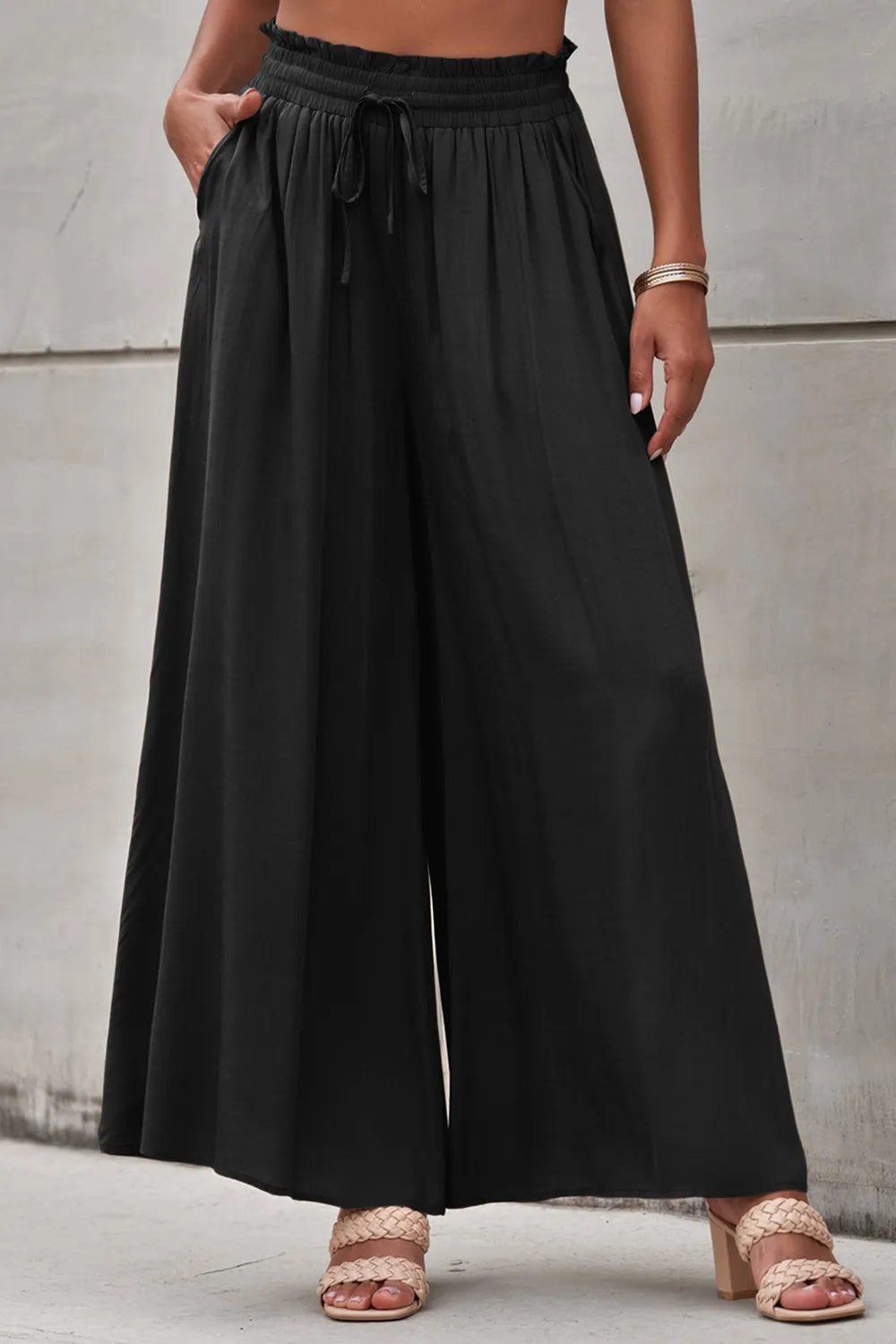 Drawstring Waist Wide Leg Pants – Trendsi | ClozArt
