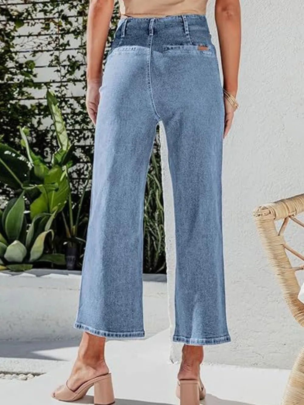 Button Fly Cropped Jeans with Pockets – Trendsi | ClozArt