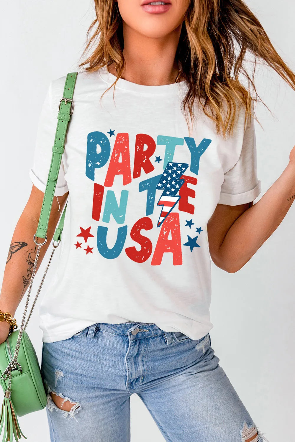 Letter Graphic Round Neck Short Sleeve T-Shirt – Trendsi | ClozArt