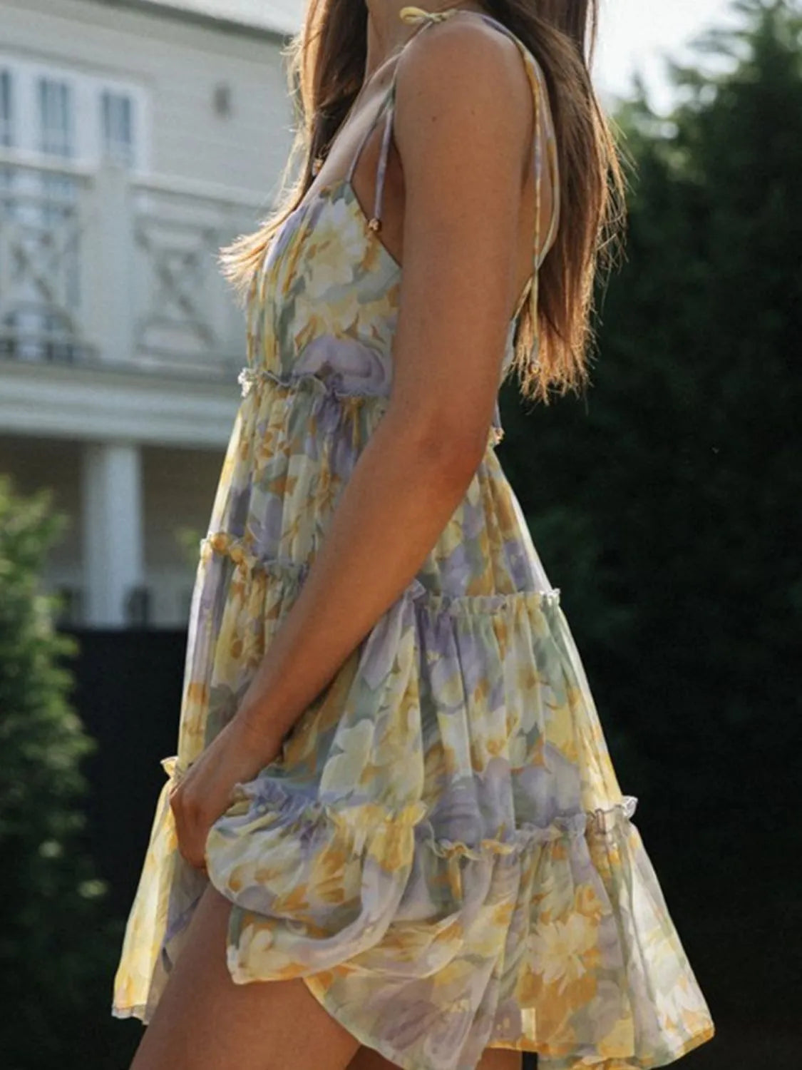 Frill Printed Square Neck Mini Cami Dress – Trendsi | ClozArt