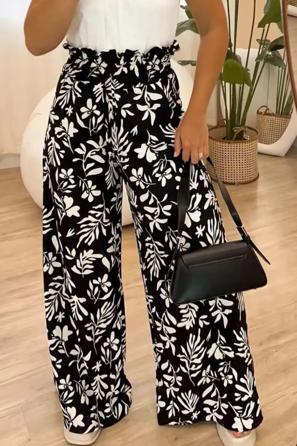 Full Size Printed High Waist Wide Leg Pants – Trendsi | ClozArt