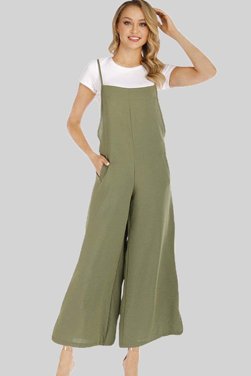 Full Size Cropped Wide Leg Overalls with Pockets – Trendsi | ClozArt