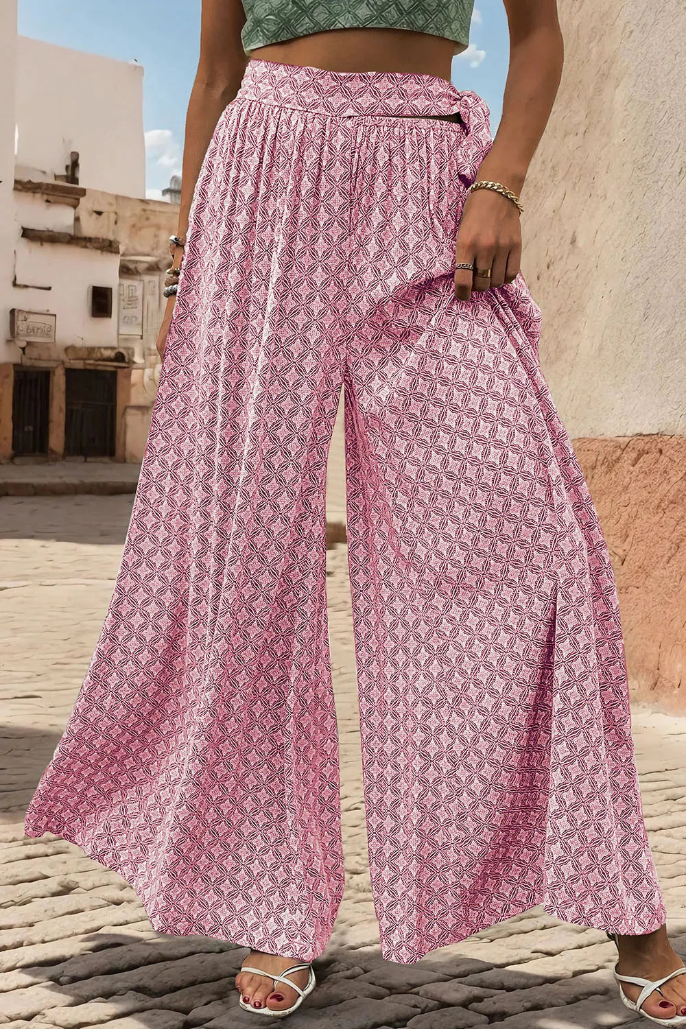 Perfee Printed Tied Wide Leg Pants – Trendsi | ClozArt