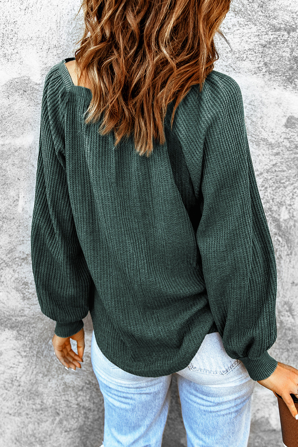 Square Neck Waffle-Knit Top – Trendsi | ClozArt