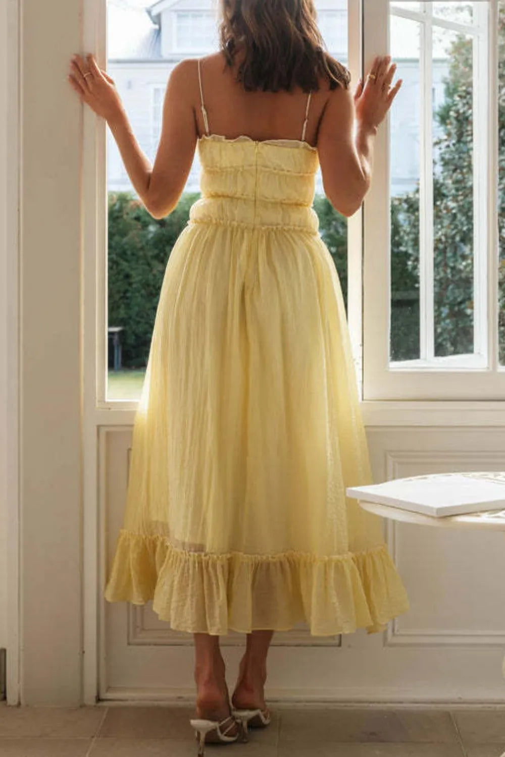 Frill Tied Front Midi Cami Dress – Trendsi | ClozArt