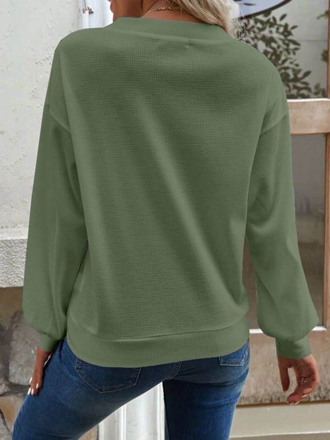 V-Neck Dropped Shoulder Blouse – Trendsi | ClozArt