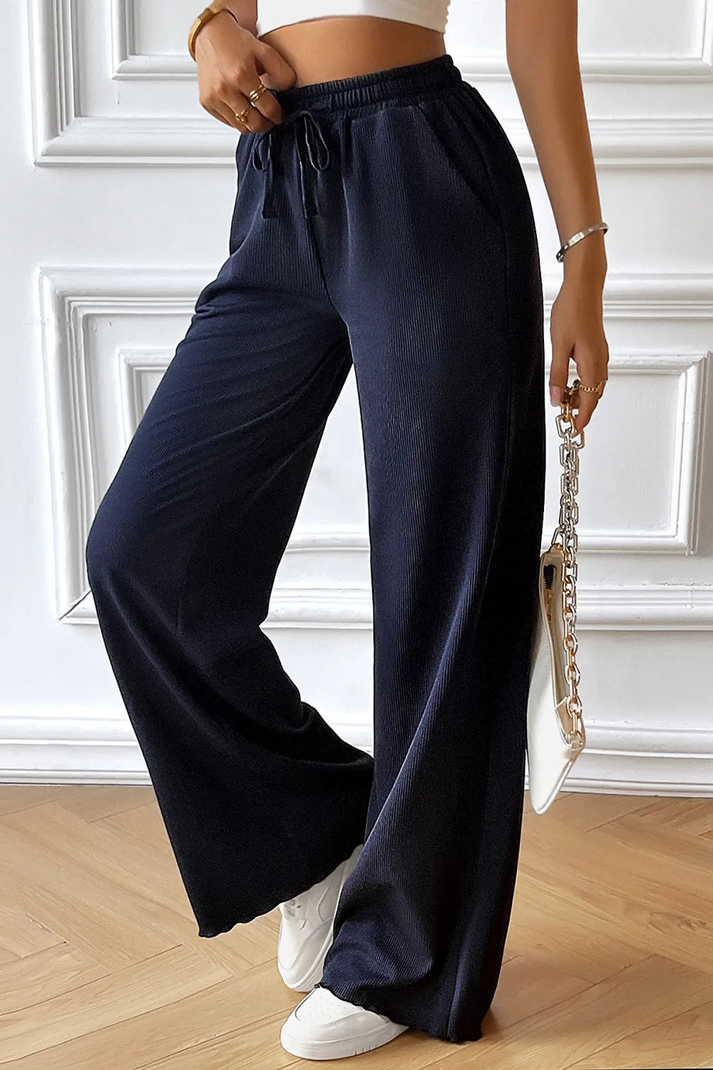 Devine Drawstring Wide Leg Pants with Pocketed – Trendsi | ClozArt