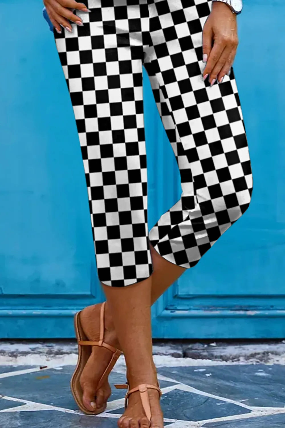 Checkered Skinny Capris – Trendsi | ClozArt